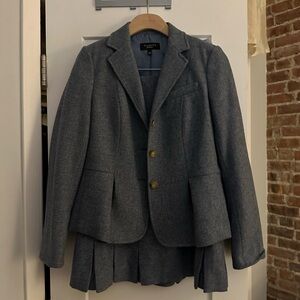Talbots Cornflower Blue Wool Skirt Suit